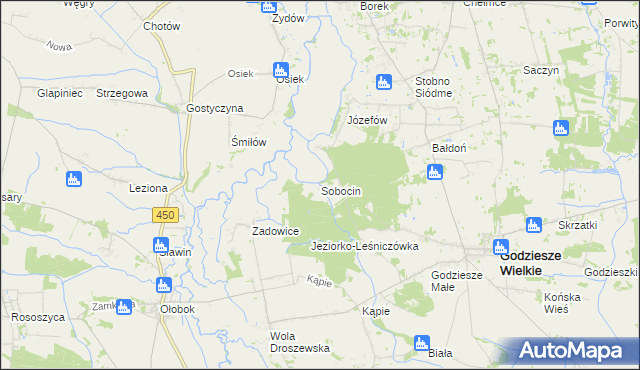 mapa Sobocin, Sobocin na mapie Targeo