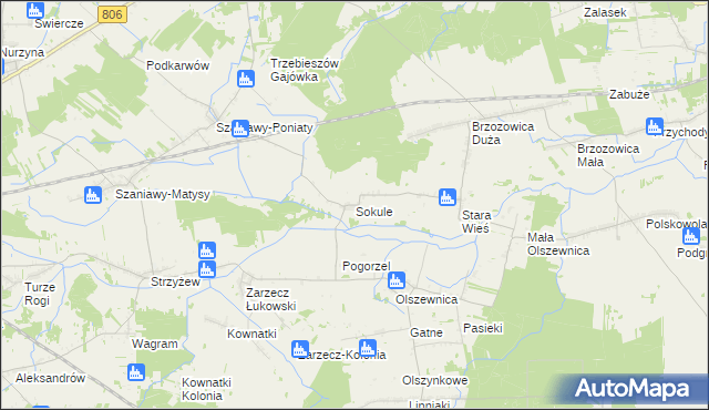 mapa Sokule gmina Kąkolewnica, Sokule gmina Kąkolewnica na mapie Targeo