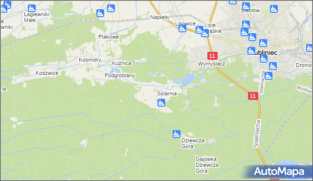 mapa Solarnia gmina Pawonków, Solarnia gmina Pawonków na mapie Targeo