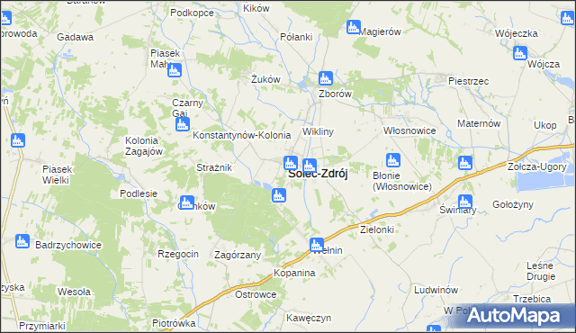 mapa Solec-Zdrój, Solec-Zdrój na mapie Targeo