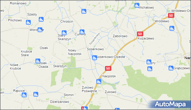 mapa Sosenkowo-Osiedle, Sosenkowo-Osiedle na mapie Targeo