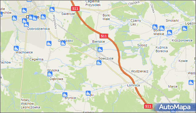mapa Sowczyce, Sowczyce na mapie Targeo