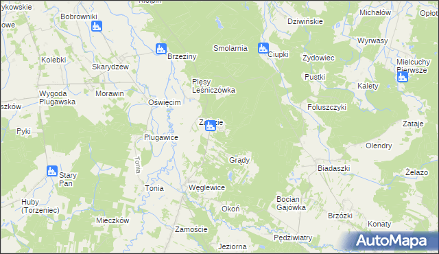 mapa Spóle, Spóle na mapie Targeo