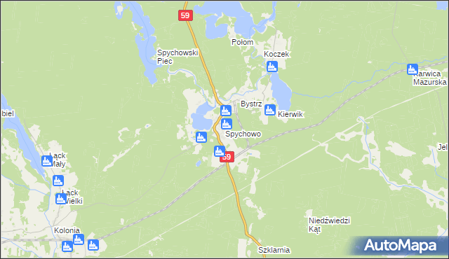 mapa Spychowo, Spychowo na mapie Targeo