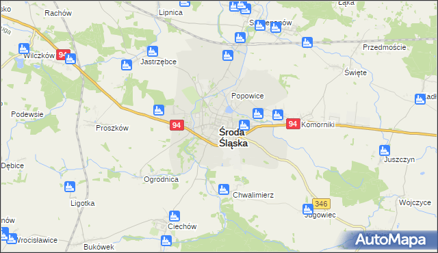 mapa Środa Śląska, Środa Śląska na mapie Targeo
