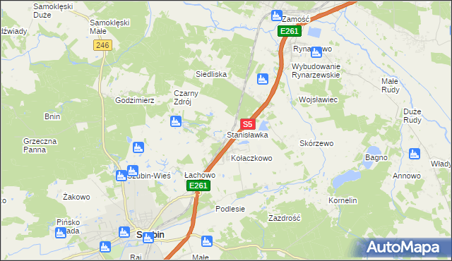 mapa Stanisławka gmina Szubin, Stanisławka gmina Szubin na mapie Targeo