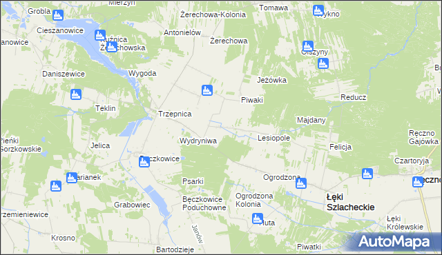 mapa Stanisławów gmina Łęki Szlacheckie, Stanisławów gmina Łęki Szlacheckie na mapie Targeo