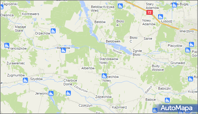 mapa Stanisławów Nowy, Stanisławów Nowy na mapie Targeo