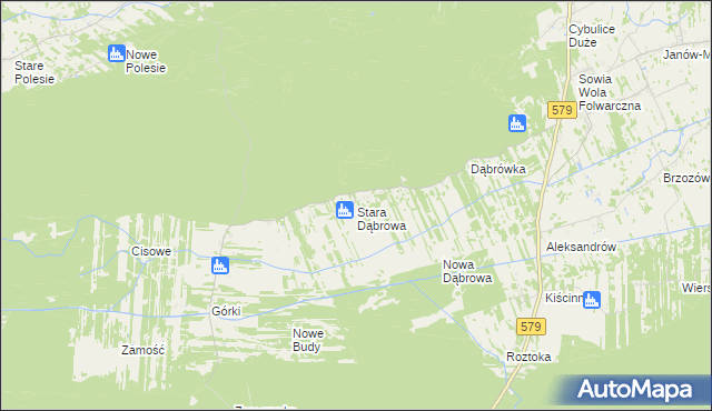 mapa Stara Dąbrowa gmina Leoncin, Stara Dąbrowa gmina Leoncin na mapie Targeo