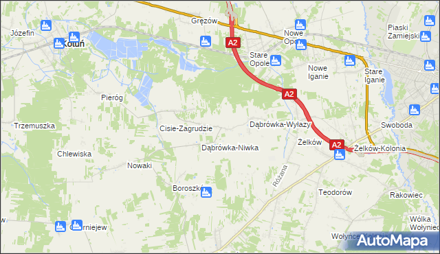 mapa Stara Dąbrówka, Stara Dąbrówka na mapie Targeo