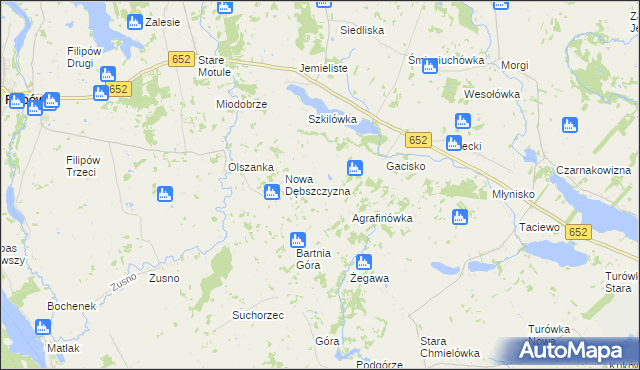 mapa Stara Dębszczyzna, Stara Dębszczyzna na mapie Targeo