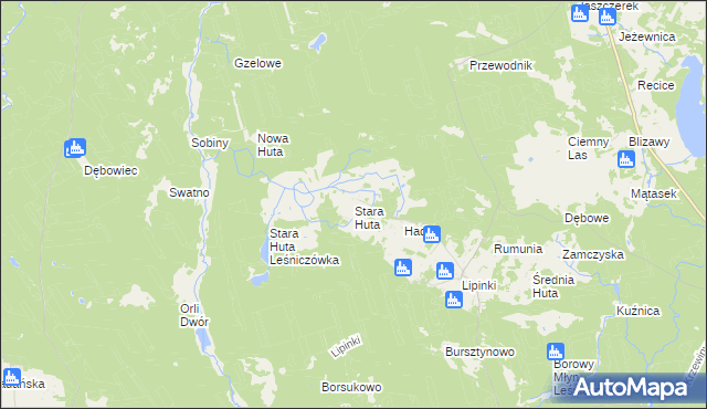 mapa Stara Huta gmina Warlubie, Stara Huta gmina Warlubie na mapie Targeo