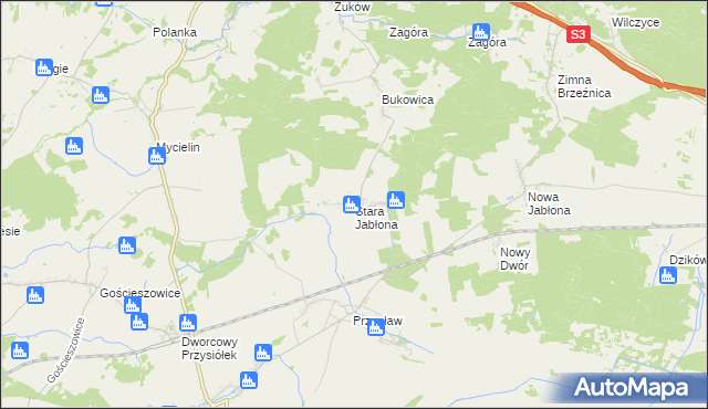 mapa Stara Jabłona, Stara Jabłona na mapie Targeo
