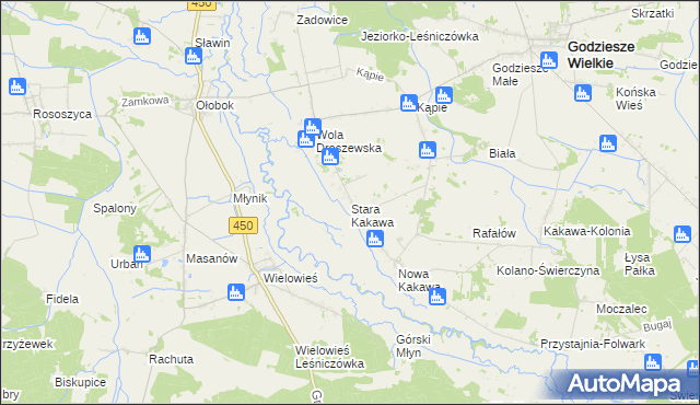 mapa Stara Kakawa, Stara Kakawa na mapie Targeo