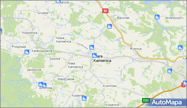 mapa Stara Kamienica, Stara Kamienica na mapie Targeo