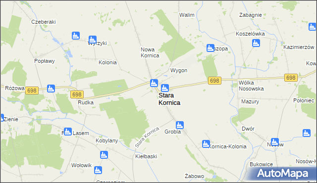 mapa Stara Kornica, Stara Kornica na mapie Targeo