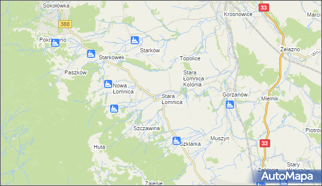 mapa Stara Łomnica, Stara Łomnica na mapie Targeo