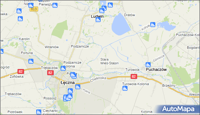 mapa Stara Wieś-Stasin, Stara Wieś-Stasin na mapie Targeo