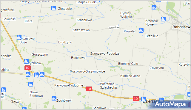 mapa Starczewo Wielkie, Starczewo Wielkie na mapie Targeo