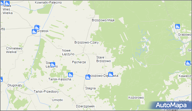 mapa Stare Brzozowo, Stare Brzozowo na mapie Targeo