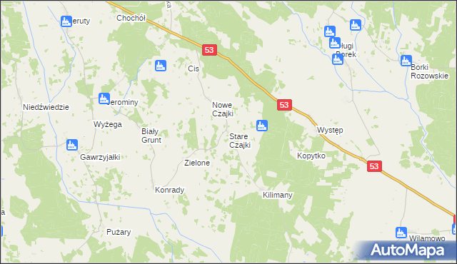 mapa Stare Czajki, Stare Czajki na mapie Targeo