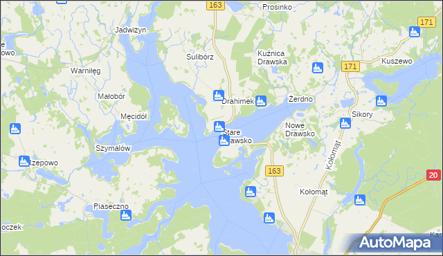 mapa Stare Drawsko, Stare Drawsko na mapie Targeo