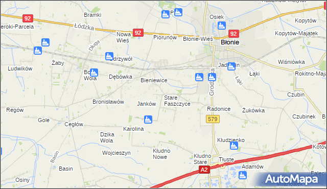 mapa Stare Faszczyce, Stare Faszczyce na mapie Targeo