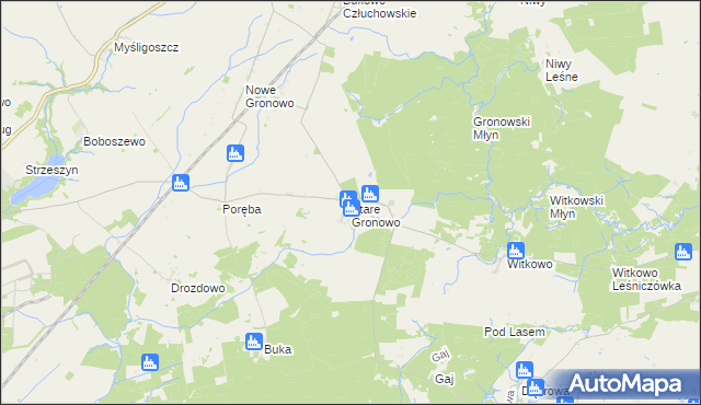 mapa Stare Gronowo, Stare Gronowo na mapie Targeo
