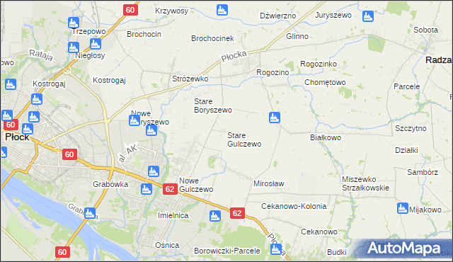 mapa Stare Gulczewo, Stare Gulczewo na mapie Targeo