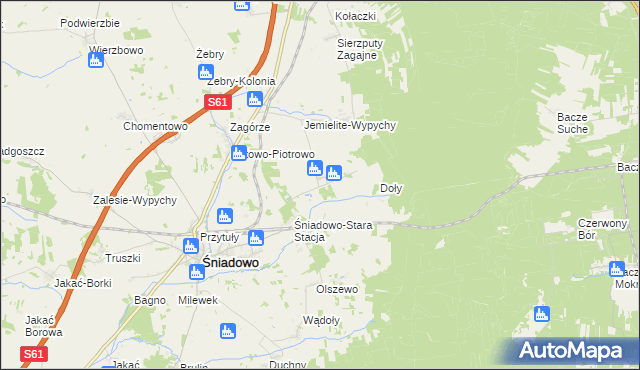 mapa Stare Jemielite, Stare Jemielite na mapie Targeo