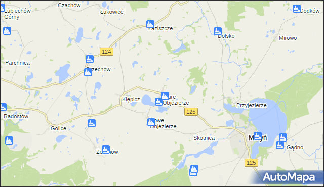 mapa Stare Objezierze, Stare Objezierze na mapie Targeo