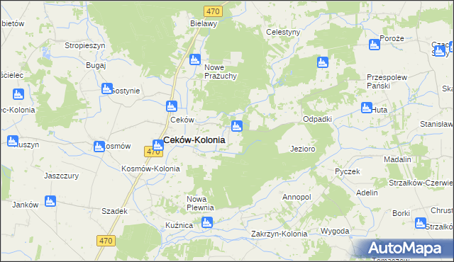 mapa Stare Prażuchy, Stare Prażuchy na mapie Targeo