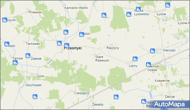 mapa Stare Rzewuski, Stare Rzewuski na mapie Targeo