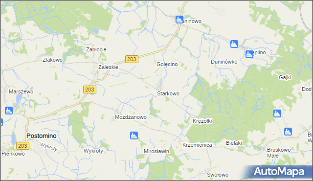 mapa Starkowo gmina Ustka, Starkowo gmina Ustka na mapie Targeo