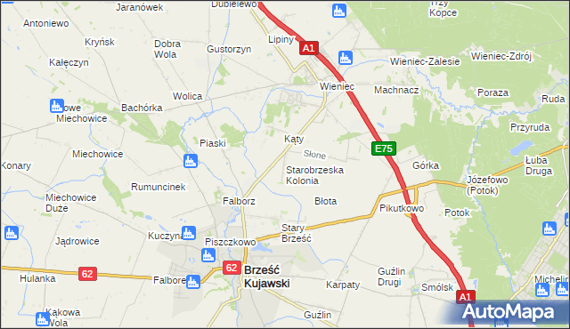 mapa Starobrzeska Kolonia, Starobrzeska Kolonia na mapie Targeo