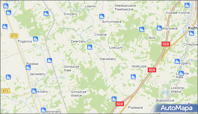 mapa Starowlany, Starowlany na mapie Targeo