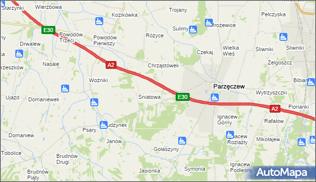 mapa Stary Chrząstów, Stary Chrząstów na mapie Targeo