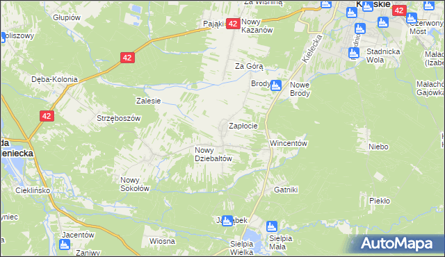 mapa Stary Dziebałtów, Stary Dziebałtów na mapie Targeo