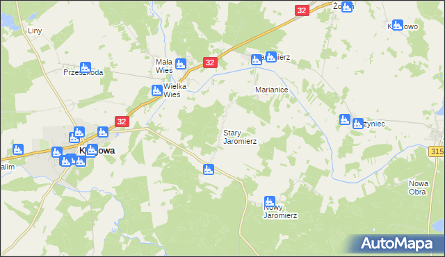 mapa Stary Jaromierz, Stary Jaromierz na mapie Targeo