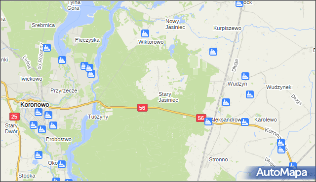 mapa Stary Jasiniec, Stary Jasiniec na mapie Targeo
