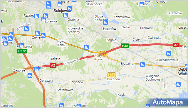 mapa Stary Konik, Stary Konik na mapie Targeo