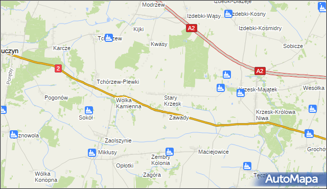 mapa Stary Krzesk, Stary Krzesk na mapie Targeo