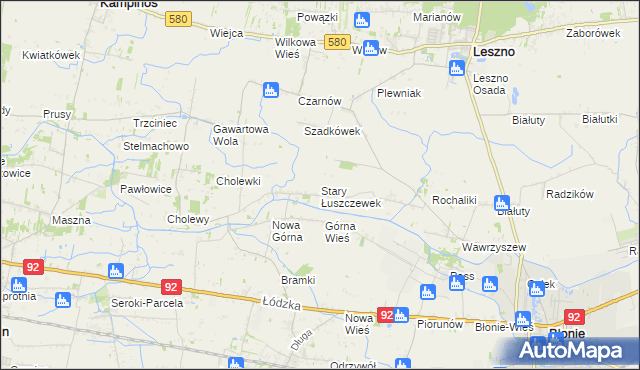 mapa Stary Łuszczewek, Stary Łuszczewek na mapie Targeo