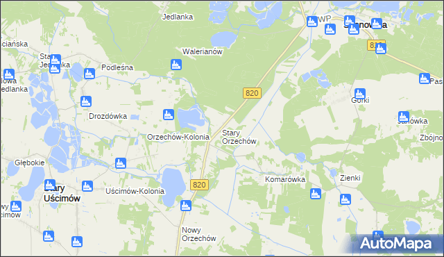 mapa Stary Orzechów, Stary Orzechów na mapie Targeo