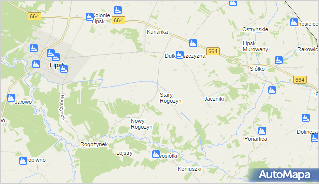mapa Stary Rogożyn, Stary Rogożyn na mapie Targeo
