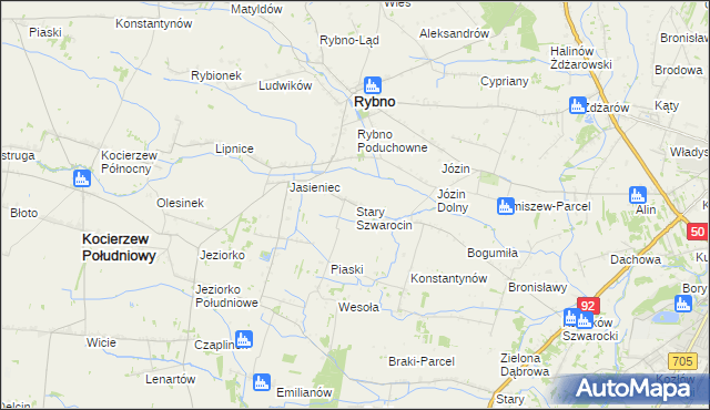 mapa Stary Szwarocin, Stary Szwarocin na mapie Targeo