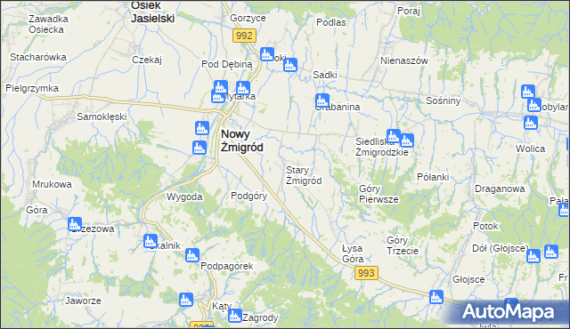 mapa Stary Żmigród, Stary Żmigród na mapie Targeo