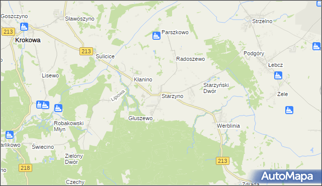 mapa Starzyno gmina Puck, Starzyno gmina Puck na mapie Targeo