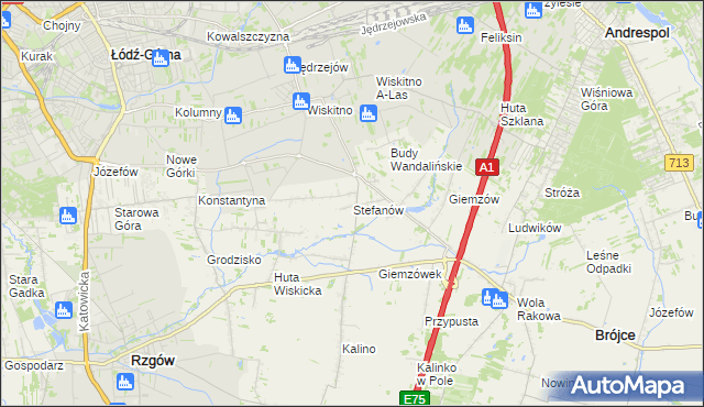 mapa Stefanów gmina Brójce, Stefanów gmina Brójce na mapie Targeo