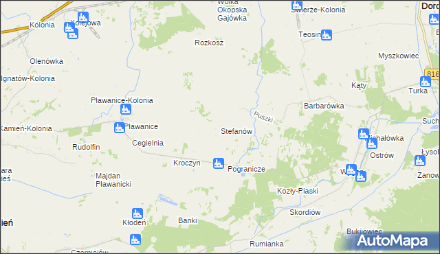mapa Stefanów gmina Dorohusk, Stefanów gmina Dorohusk na mapie Targeo
